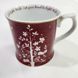 Starbucks 2009 WISH LET YOUR HEART BE LIGHT Porcelain 12 fl oz Coffee Mug Cup EC